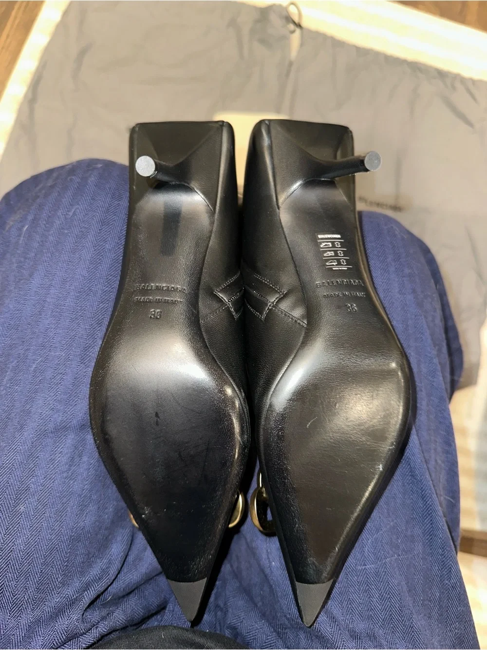 Balenciaga Knife BB leather knee-high boots